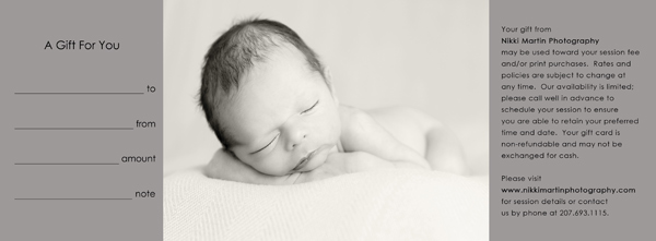 Gift Certificates now available! | Portland, ME Newborn Baby Photographer