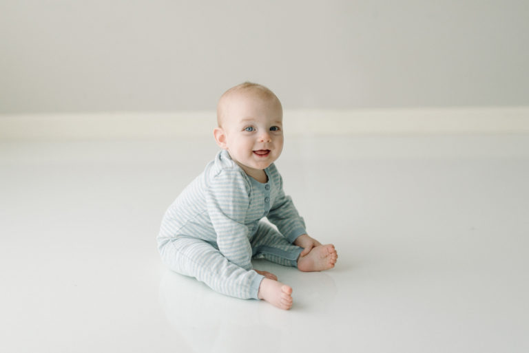 Baby Everett Milestone Portraits | Baby Studio Photographer in Maine